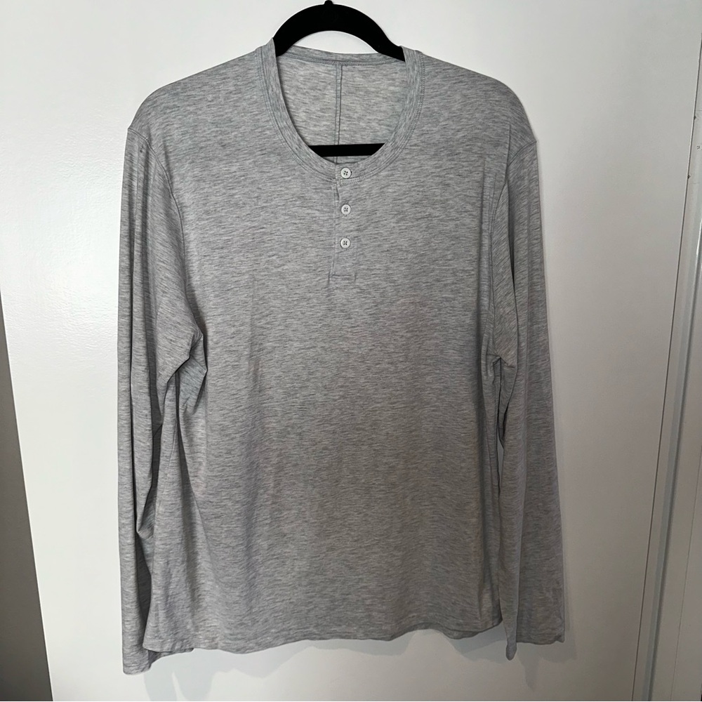 Lululemon Gray Long Sleeve Henley Shirt
